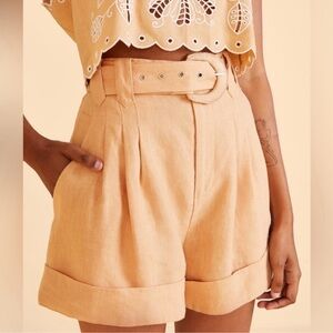 Farm Rio Beige tailored shorts